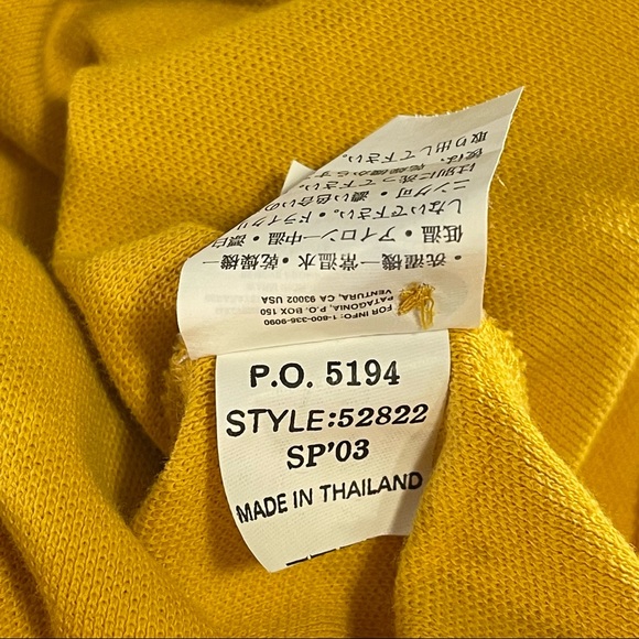 *FLAW* Men’s Patagonia Yellow/Gold Polo Shirt 👕 STYLE#52822 - Picture 7 of 17